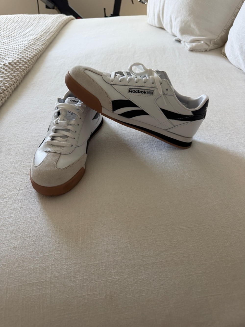Reebok Classic Low-Profile Sneakers in White, Black & Gum